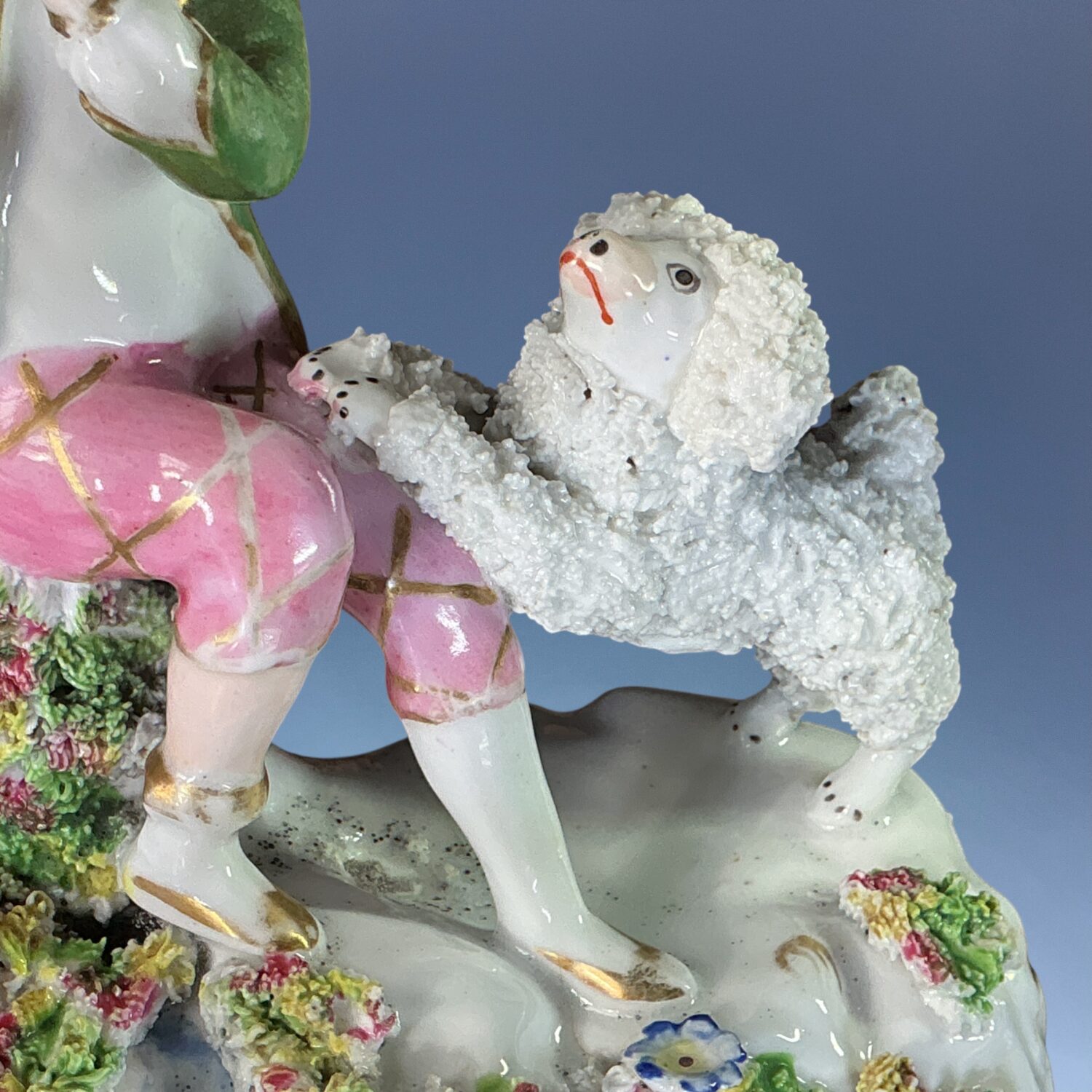 C19th Staffordshire Porcelain Figure- Boy with a Poodle - Image 7
