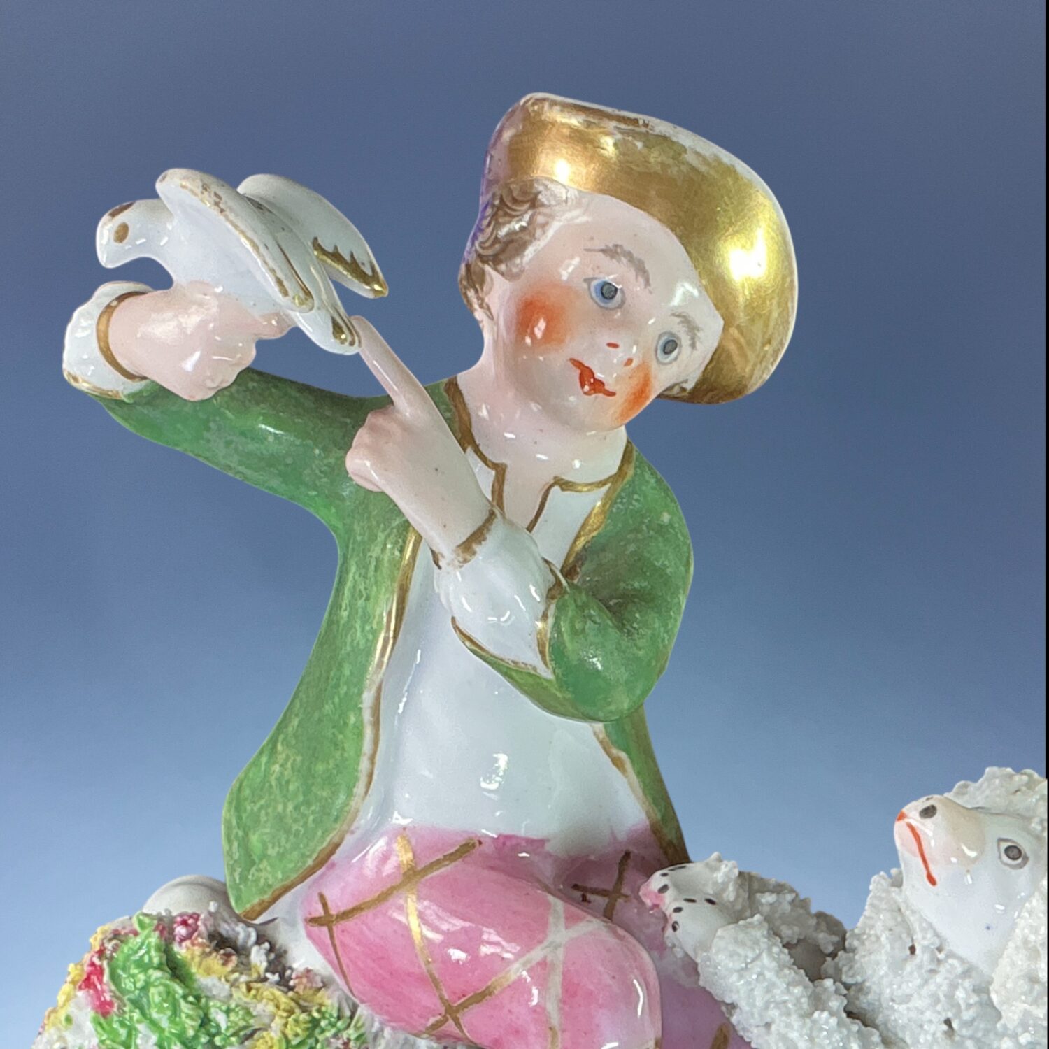 C19th Staffordshire Porcelain Figure- Boy with a Poodle - Image 5