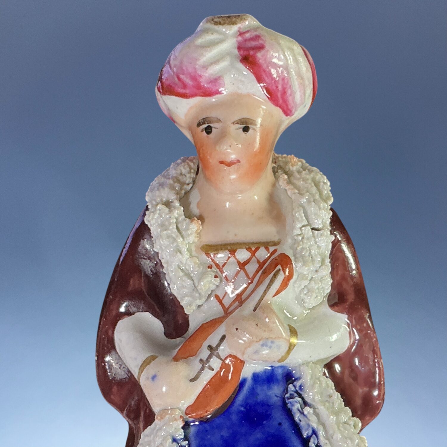 Two C19th Staffordshire Small Figures of Turkish Musicians. - Image 4