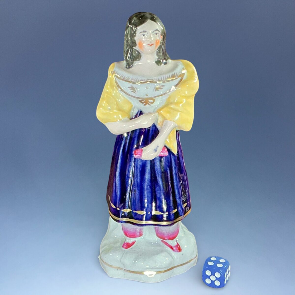 Good Quality Staffordshire Porcelain Figure of a Girl.