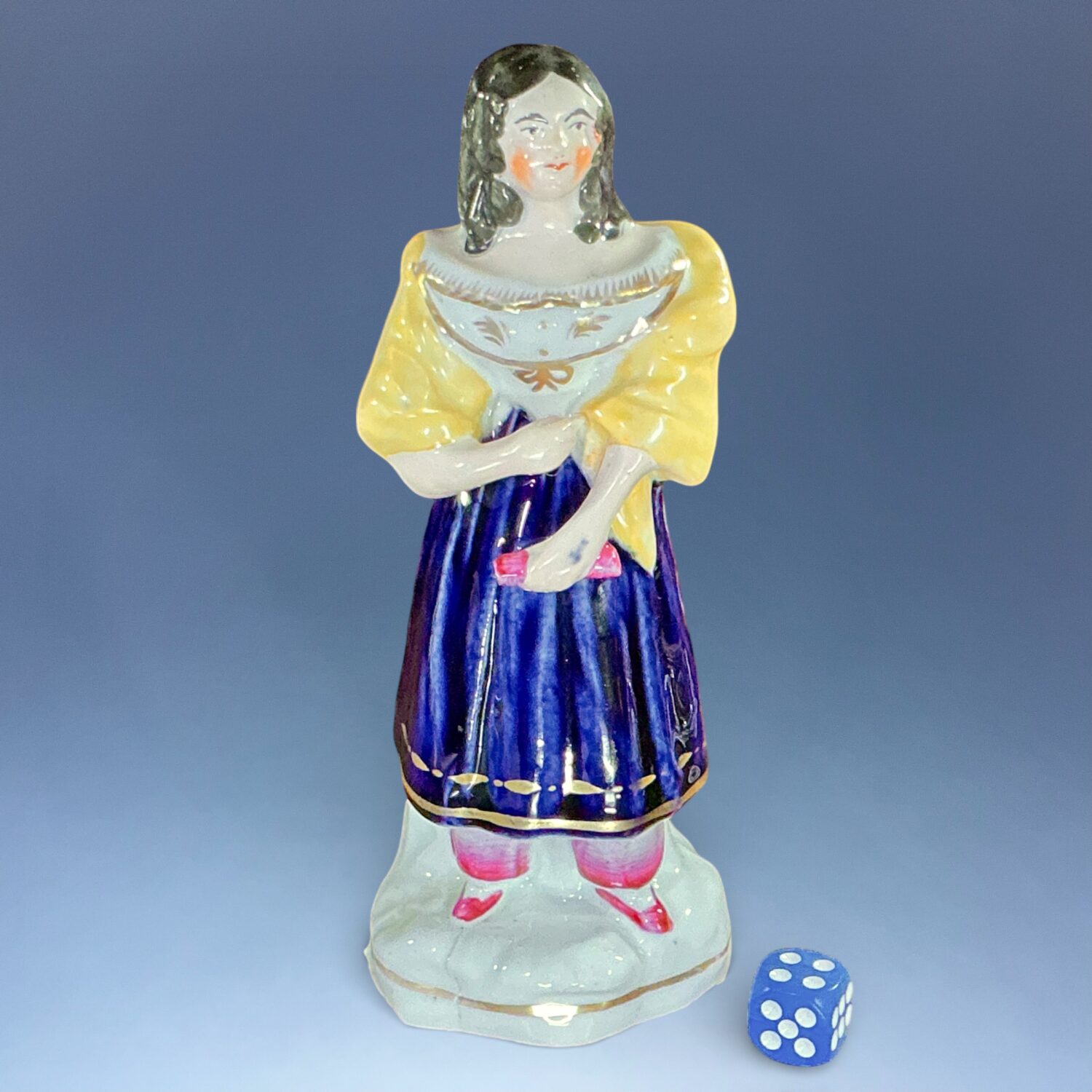 Good Quality Staffordshire Porcelain Figure of a Girl.