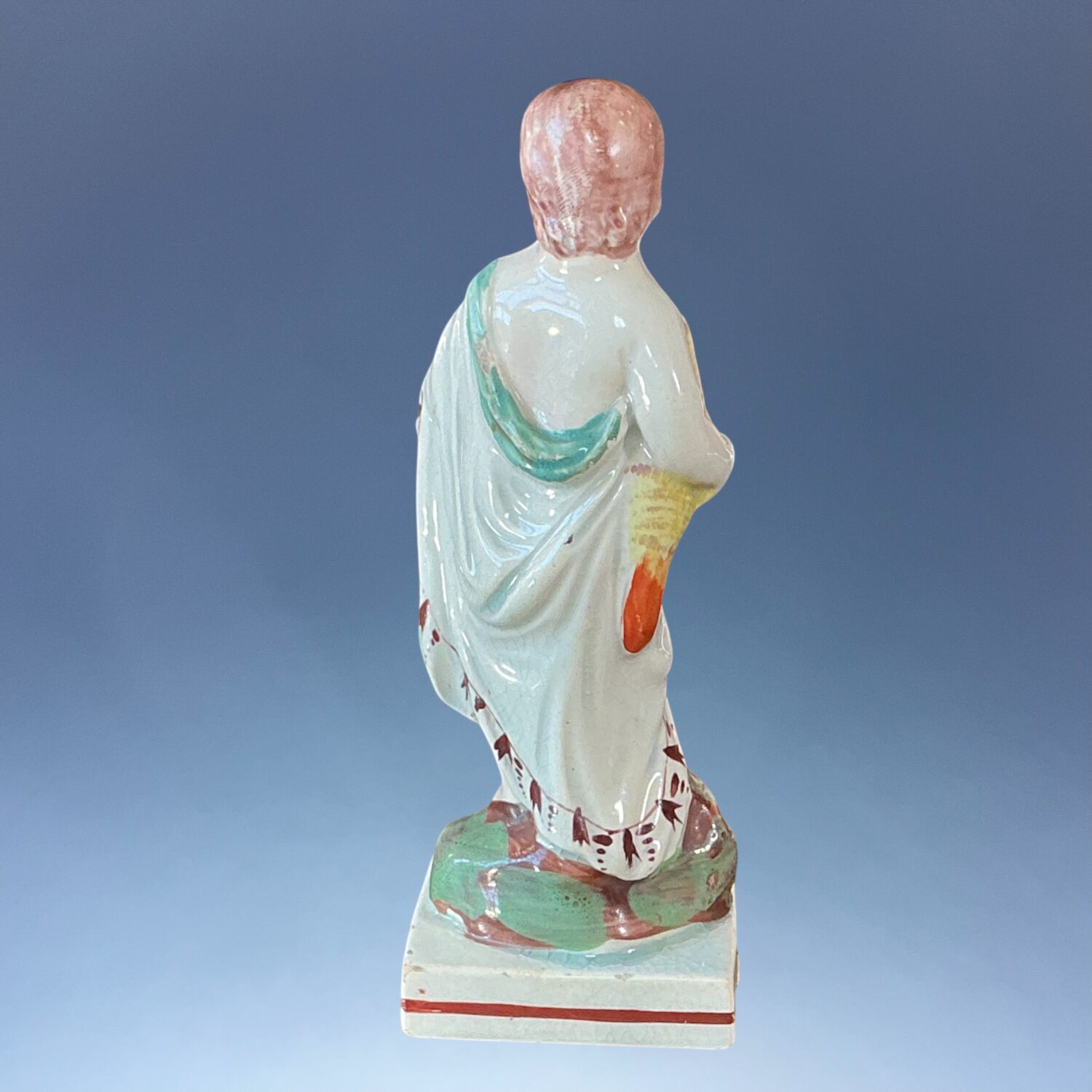 Early Staffordshire Small Figure of a Boy Holding a Cockerel. - Image 3