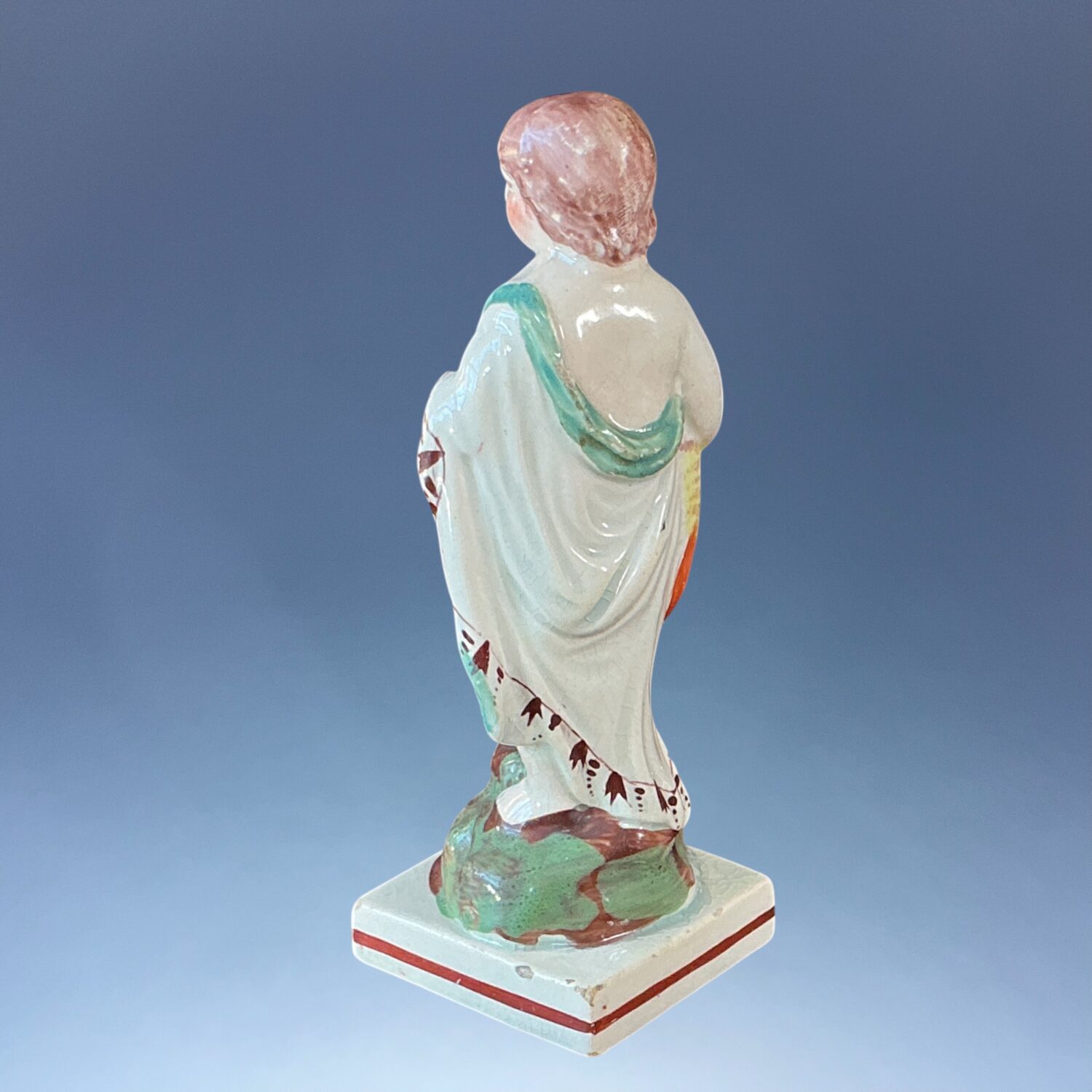 Early Staffordshire Small Figure of a Boy Holding a Cockerel. - Image 4