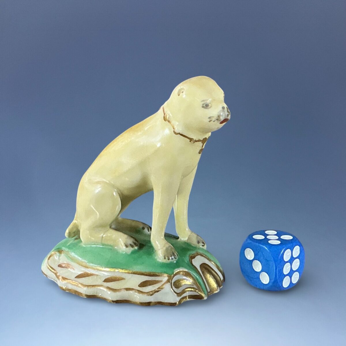 (Clearance) C19th Staffordshire Porcelain Pug Dog.