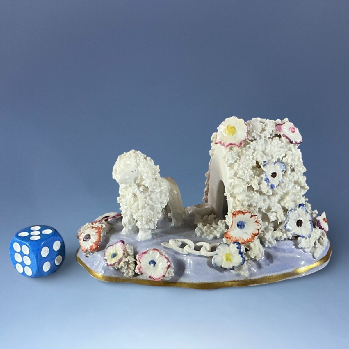 C19th Staffordshire Porcelain Poodle and Kennel Group.