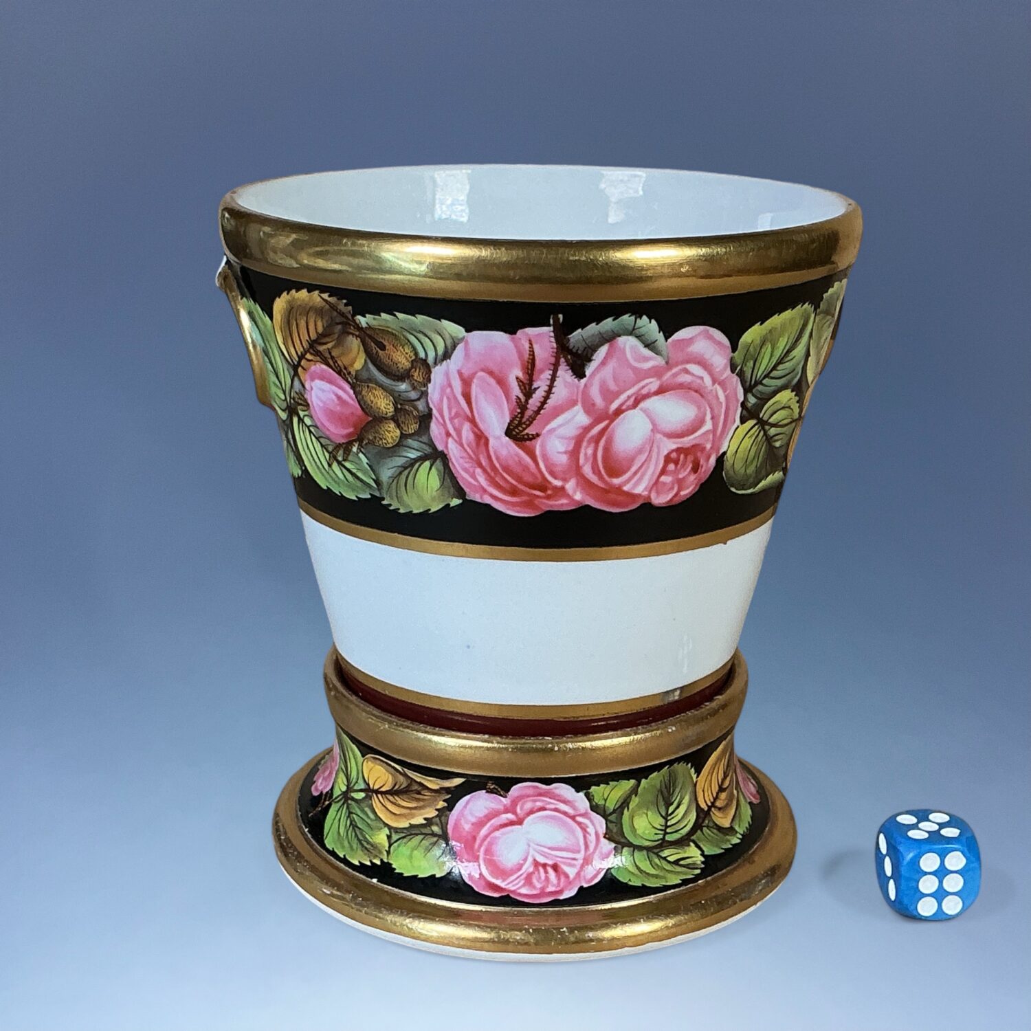 Early Spode Porcelain Cache Pot and Stand.