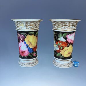 Pair of C19th English Porcelain Spill Vases