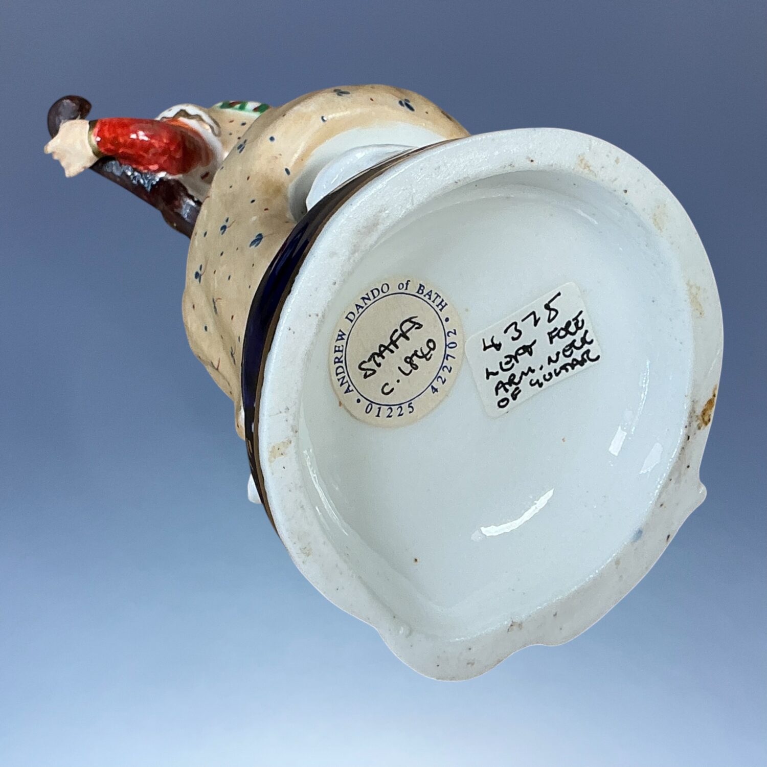 Staffordshire Porcelain Figure of a Female Guitar Player. - Image 6