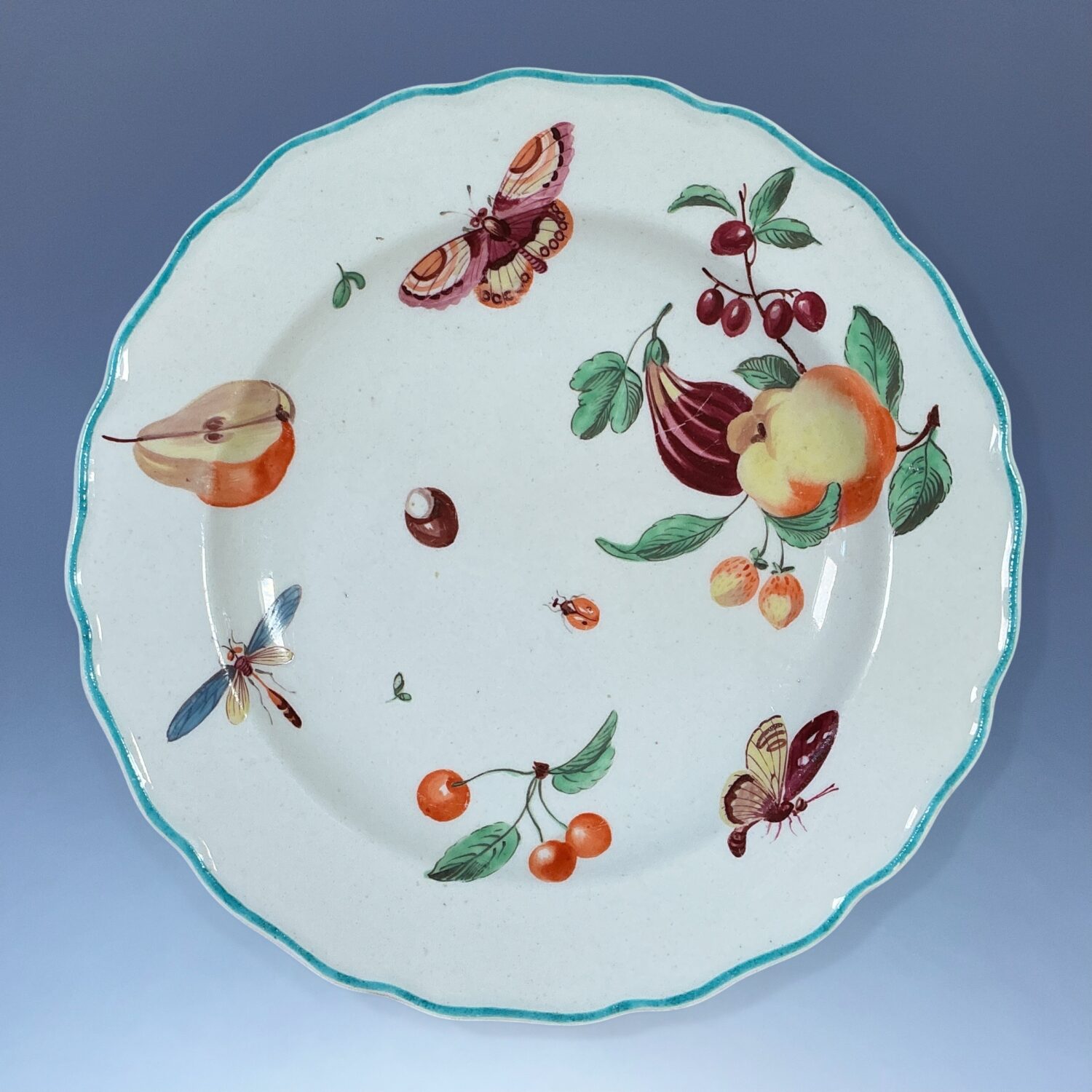 Scarce Chelsea Derby Plate - James Giles Fruit & Insects.