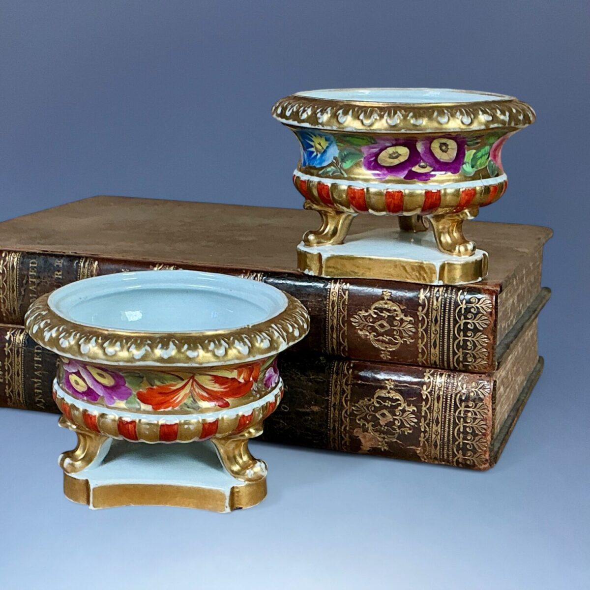 (Clearance) Pair of English Porcelain  Bowls on Feet