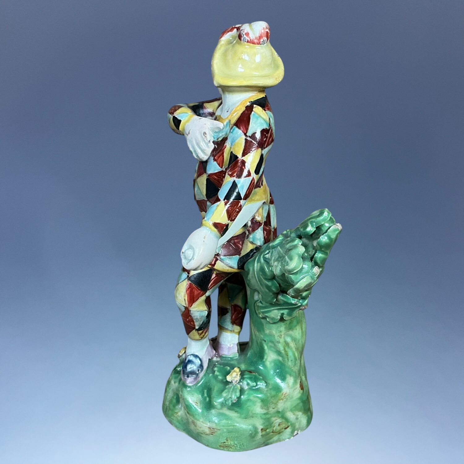 C19th Staffordshire Pottery Figure of Harlequin - Image 4
