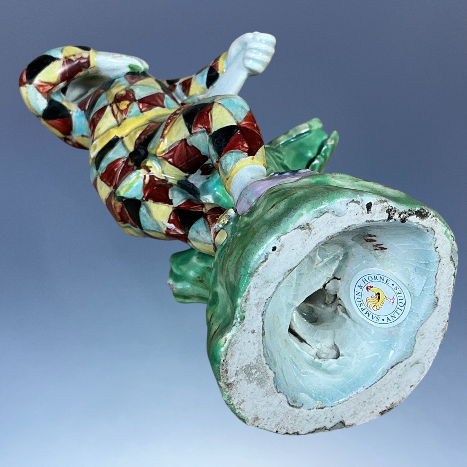 C19th Staffordshire Pottery Figure of Harlequin - Image 5