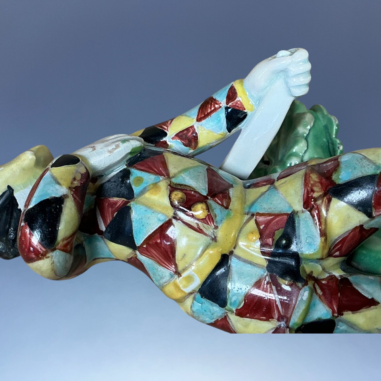 C19th Staffordshire Pottery Figure of Harlequin - Image 6