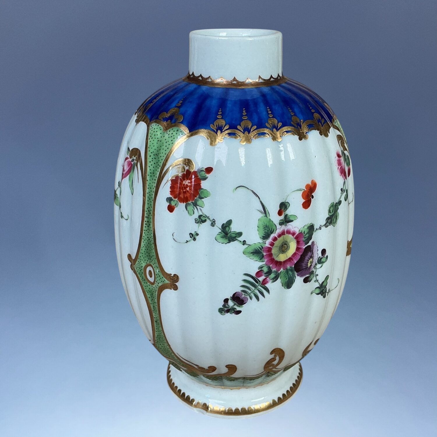 Dr Wall Worcester Porcelain Fluted Tea Caddy - Image 6