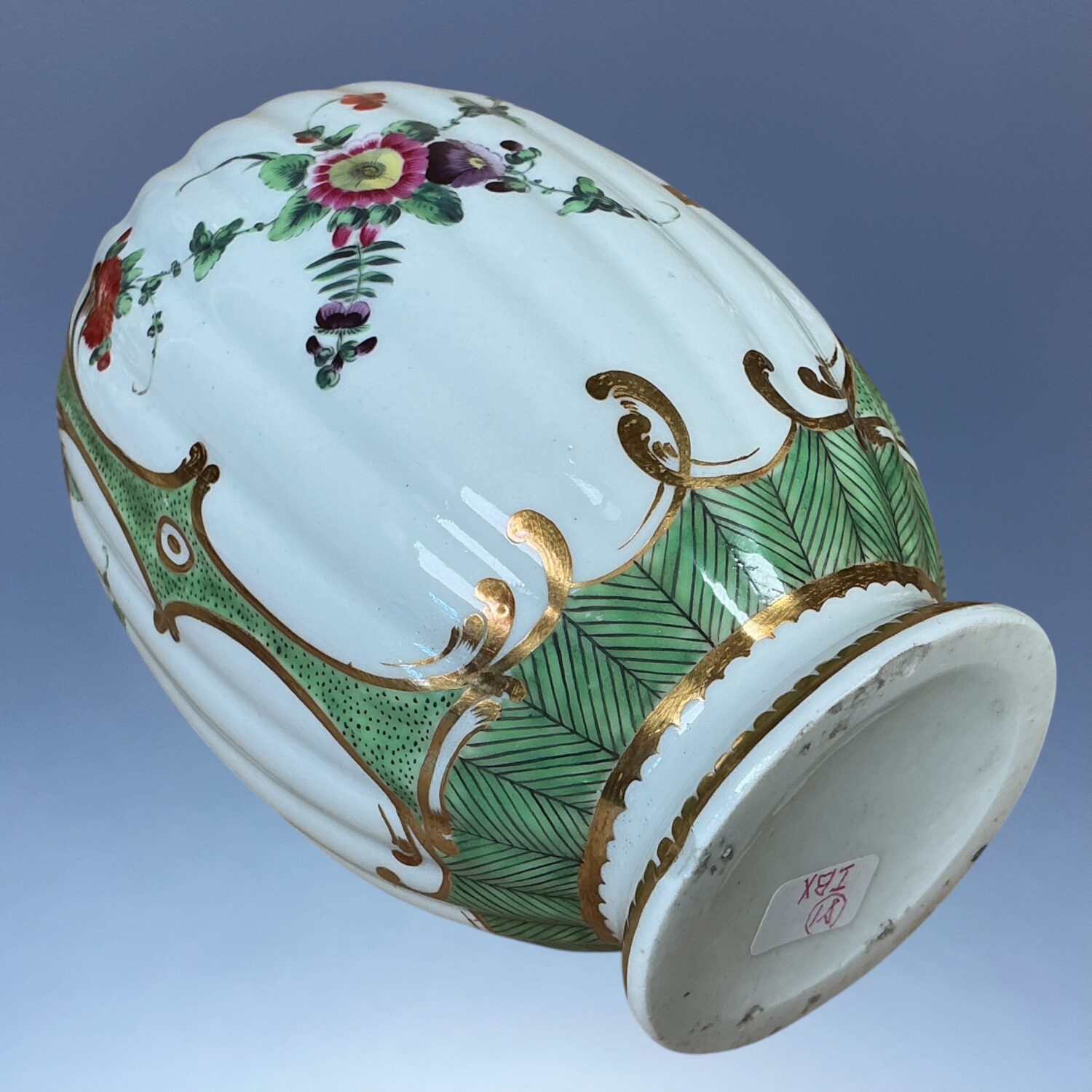 Dr Wall Worcester Porcelain Fluted Tea Caddy - Image 4