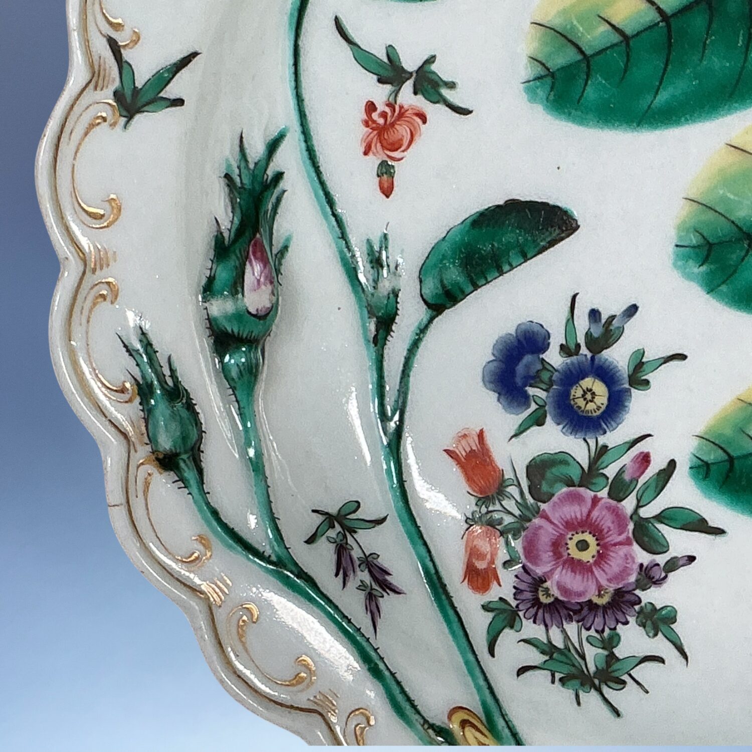 (Clearance) C18th Worcester Porcelain ‘Blind Earl Dish’ c1770 - Image 2