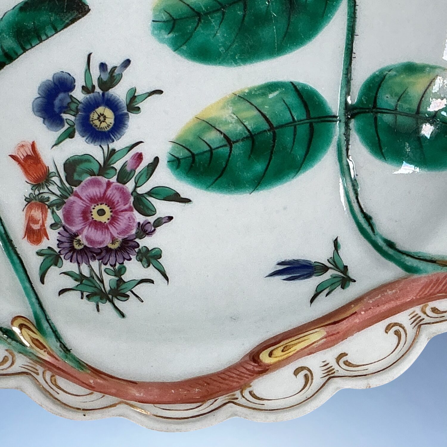 (Clearance) C18th Worcester Porcelain ‘Blind Earl Dish’ c1770 - Image 3