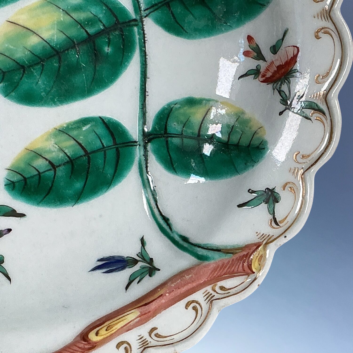 (Clearance) C18th Worcester Porcelain ‘Blind Earl Dish’ c1770 - Image 4