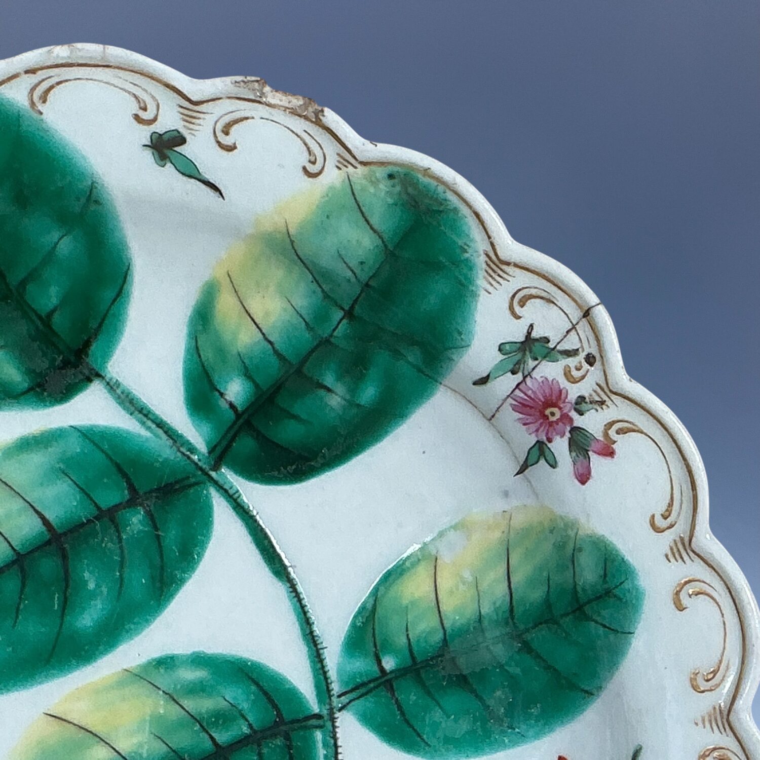 (Clearance) C18th Worcester Porcelain ‘Blind Earl Dish’ c1770 - Image 5