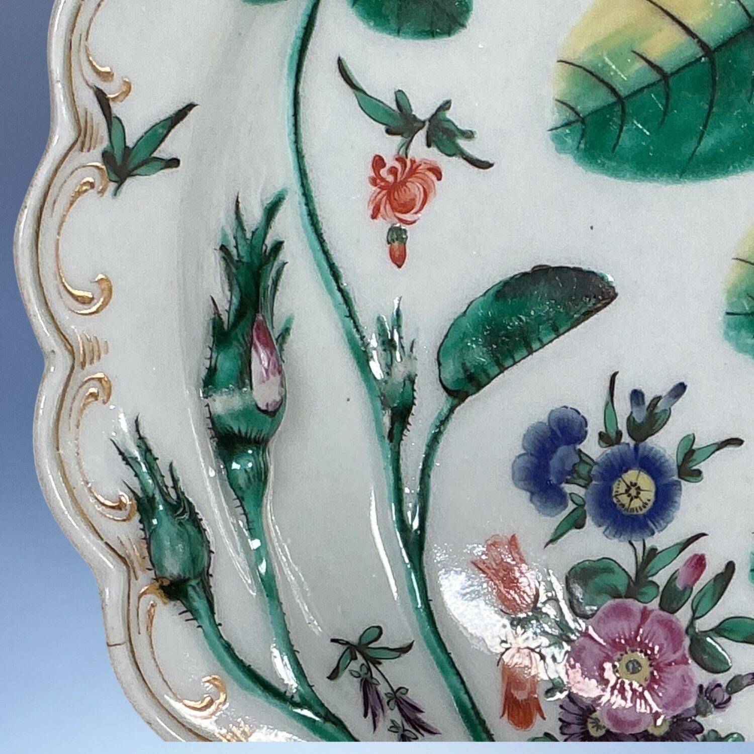 (Clearance) C18th Worcester Porcelain ‘Blind Earl Dish’ c1770 - Image 7
