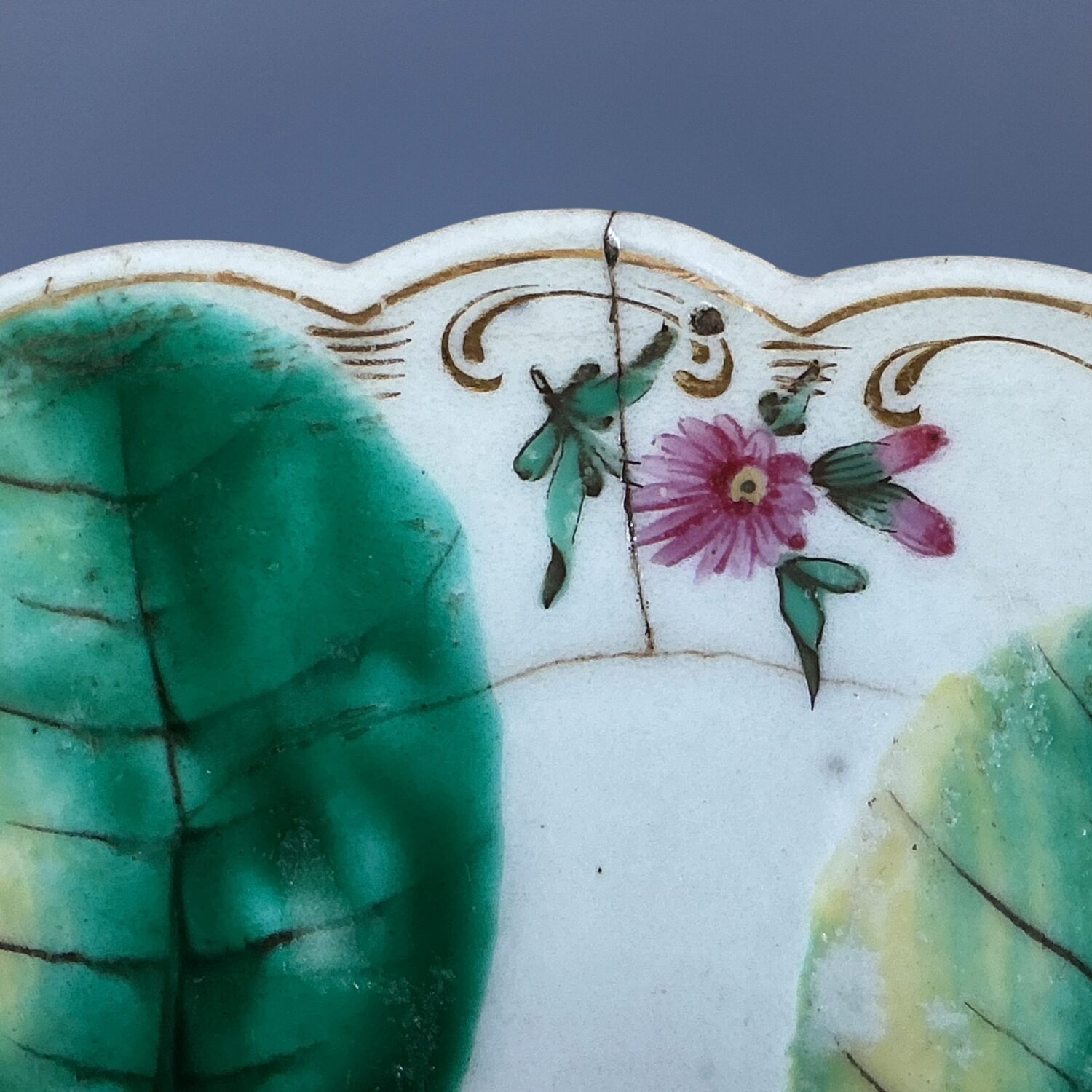 (Clearance) C18th Worcester Porcelain ‘Blind Earl Dish’ c1770 - Image 11