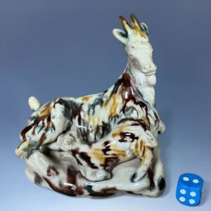 (Clearance) C18th Creamware Model of a Goat & Kid
