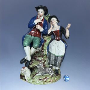 Staffordshire Pottery Large Group of Shepherd and Shepherdess.