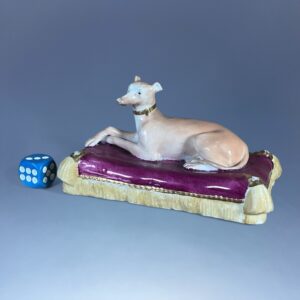 (Clearance). Minton Porcelain Model of a Greyhound, c1835