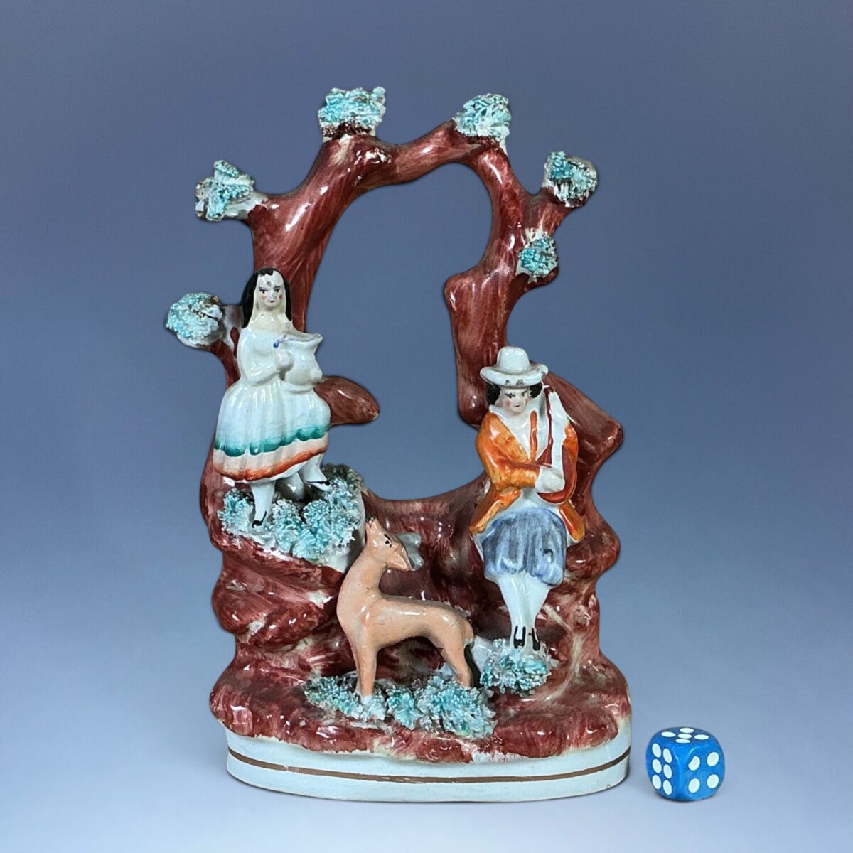 Victorian Staffordshire Arbour Group – Figures With a Deer.