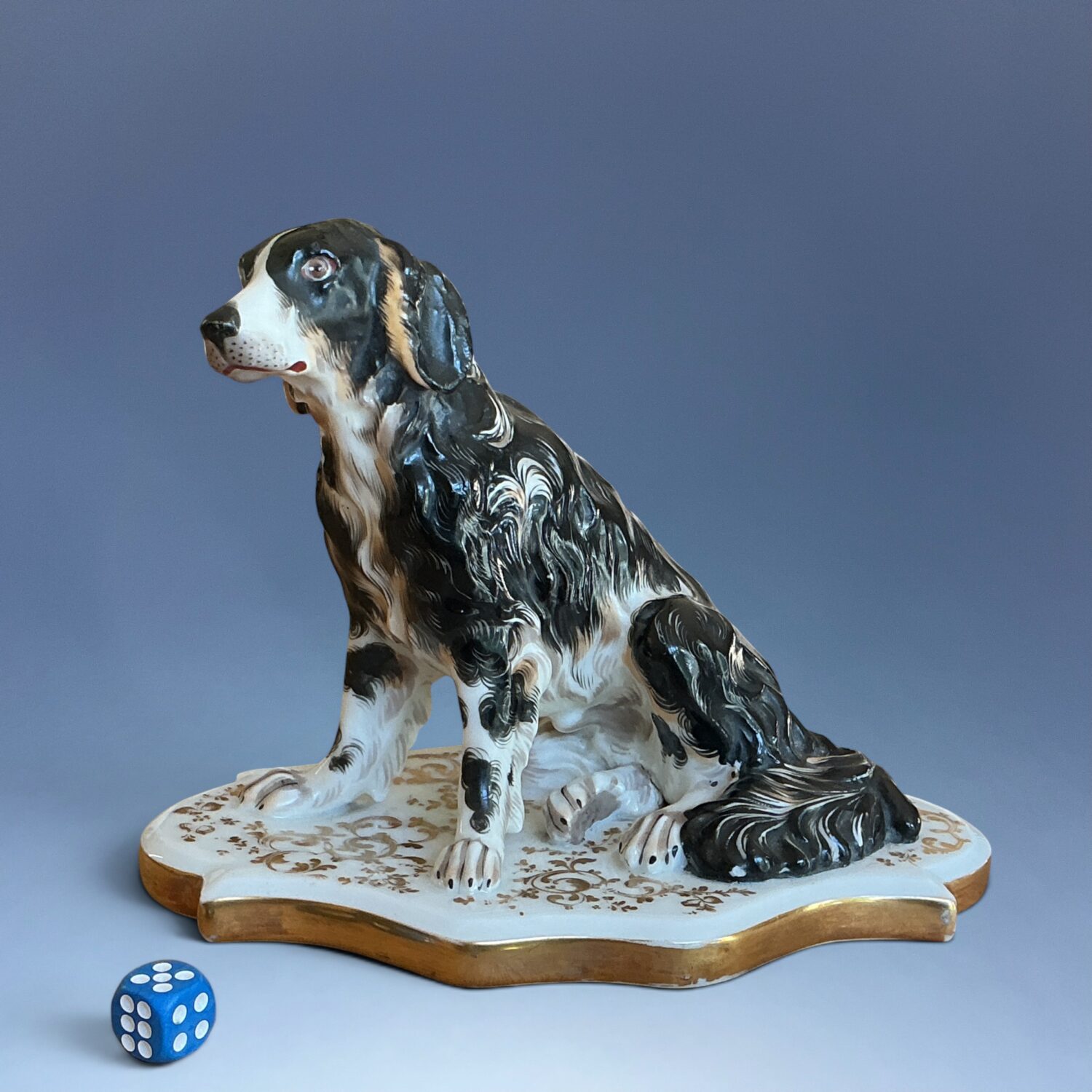 C19th Paris - Jacob Petit - Model of a Seated Dog.