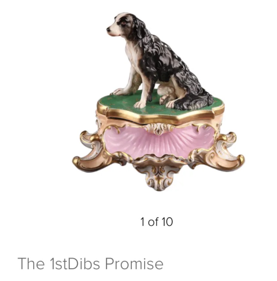 C19th Paris - Jacob Petit - Model of a Seated Dog. - Image 12
