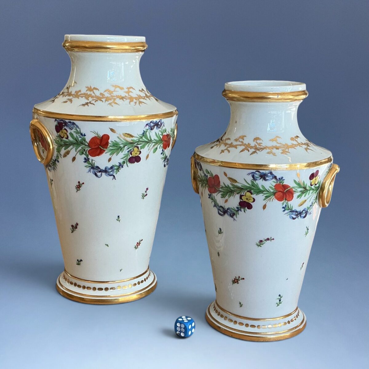 Pair of C18th/C19th French Porcelain Vases