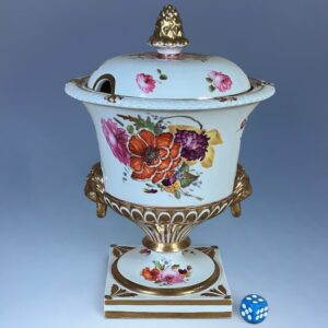 C19th Worcester Porcelain Campana Shape Cream Bowl & Cover