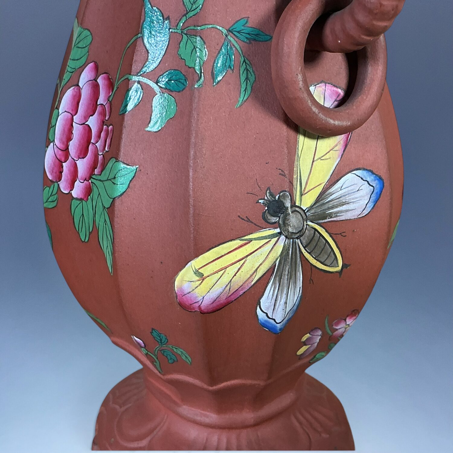 Pair of C19th English - Enamelled Terracotta Vases - Image 3