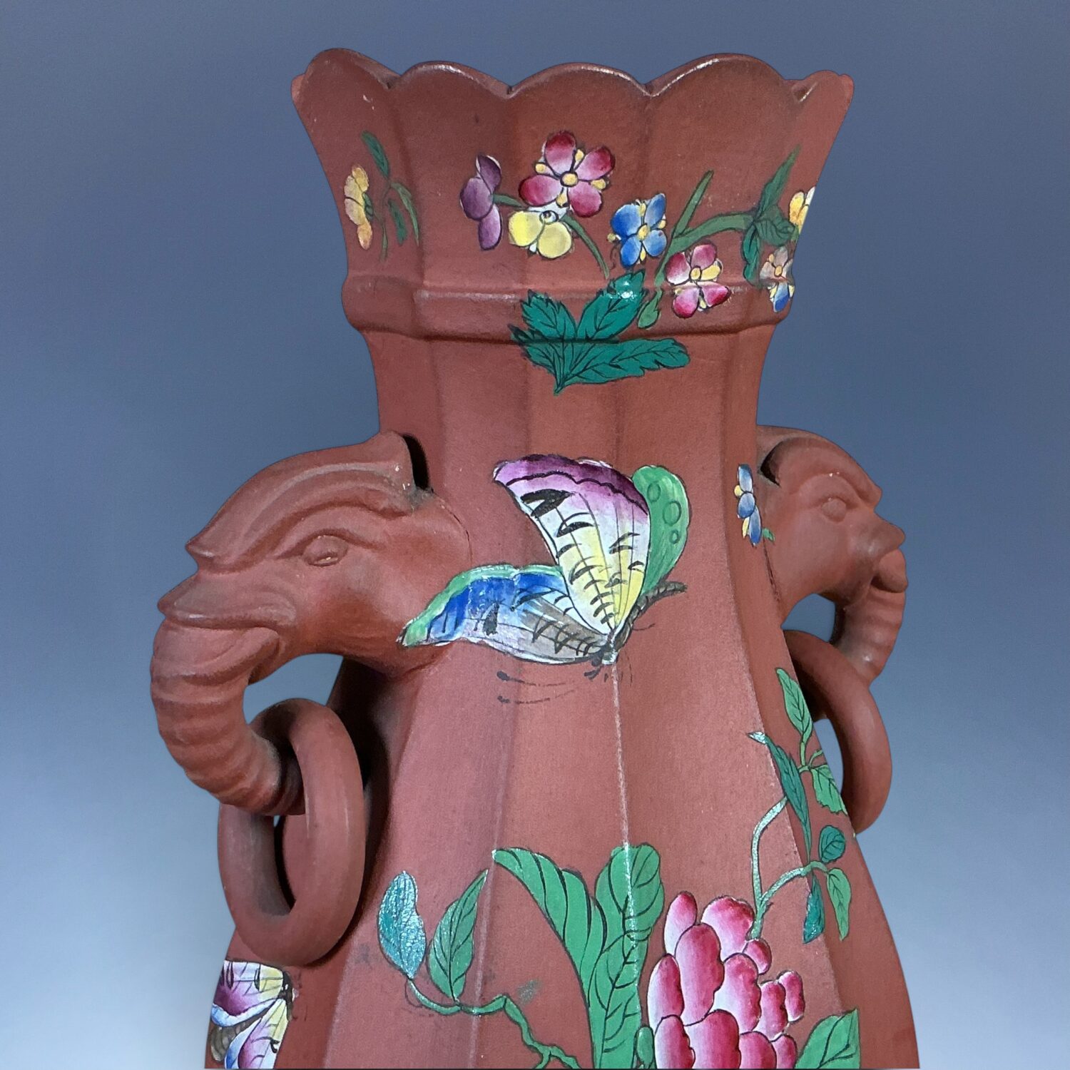 Pair of C19th English - Enamelled Terracotta Vases - Image 6