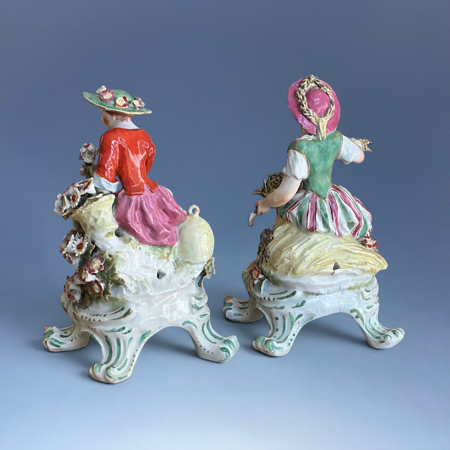 Pair of Bow Porcelain Seasons - Spring and Summer - Image 11