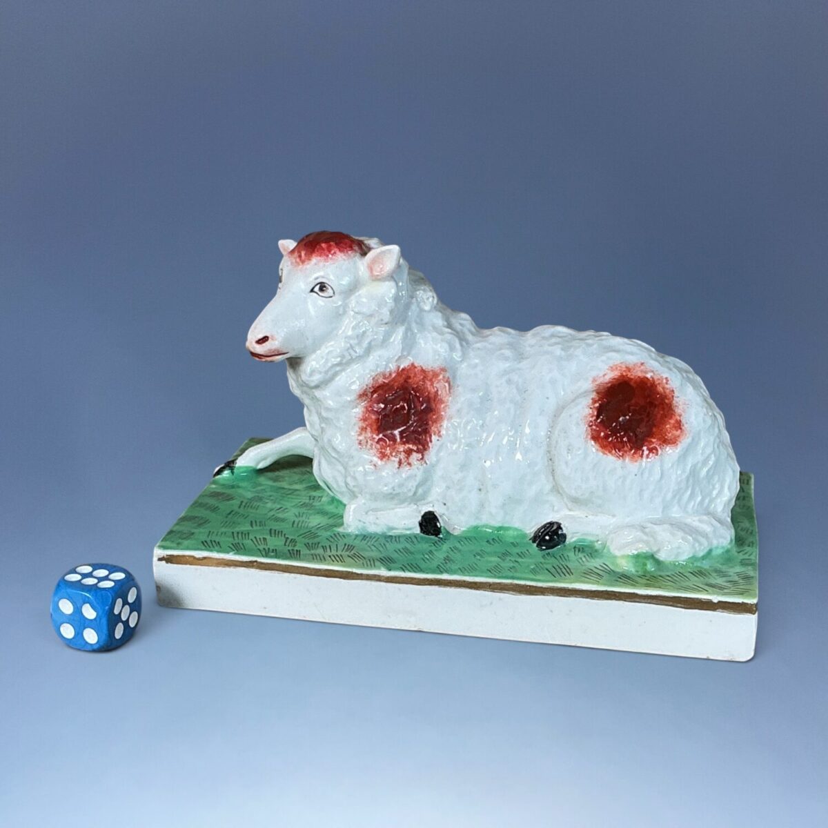 C19th English Porcelain Large Model of a Sheep.