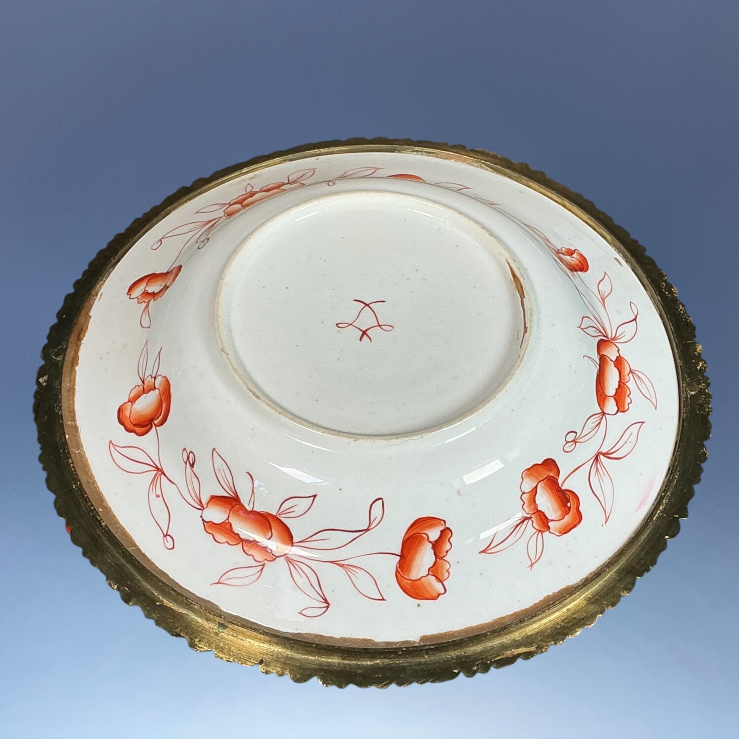 C19th English Porcelain, Ormolu Mounted Basket. - Image 5
