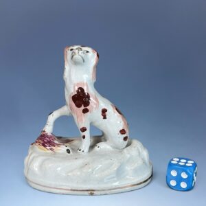 C19th Staffordshire Spaniel with a Bird.