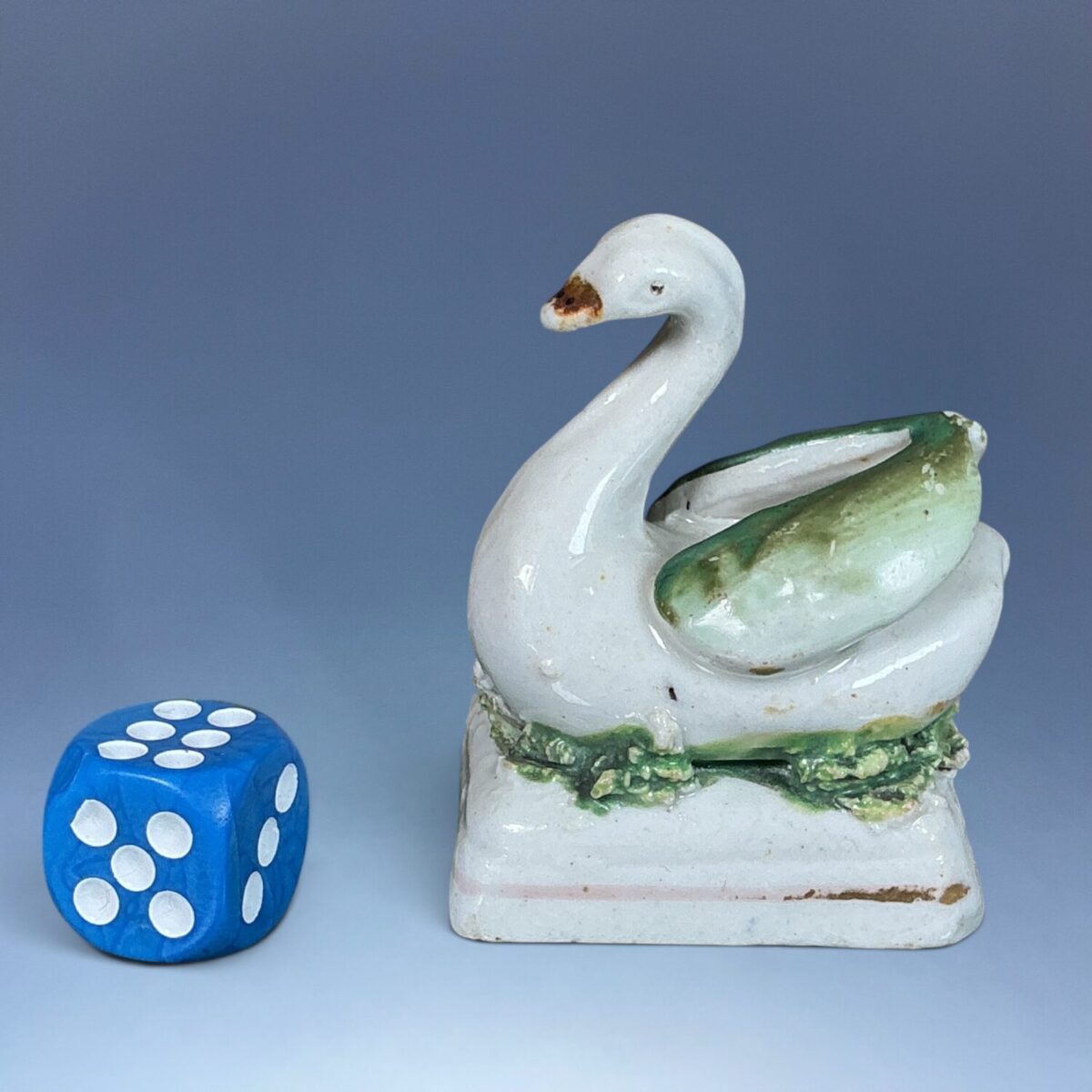 C19th Staffordshire Miniature Swan (gw)