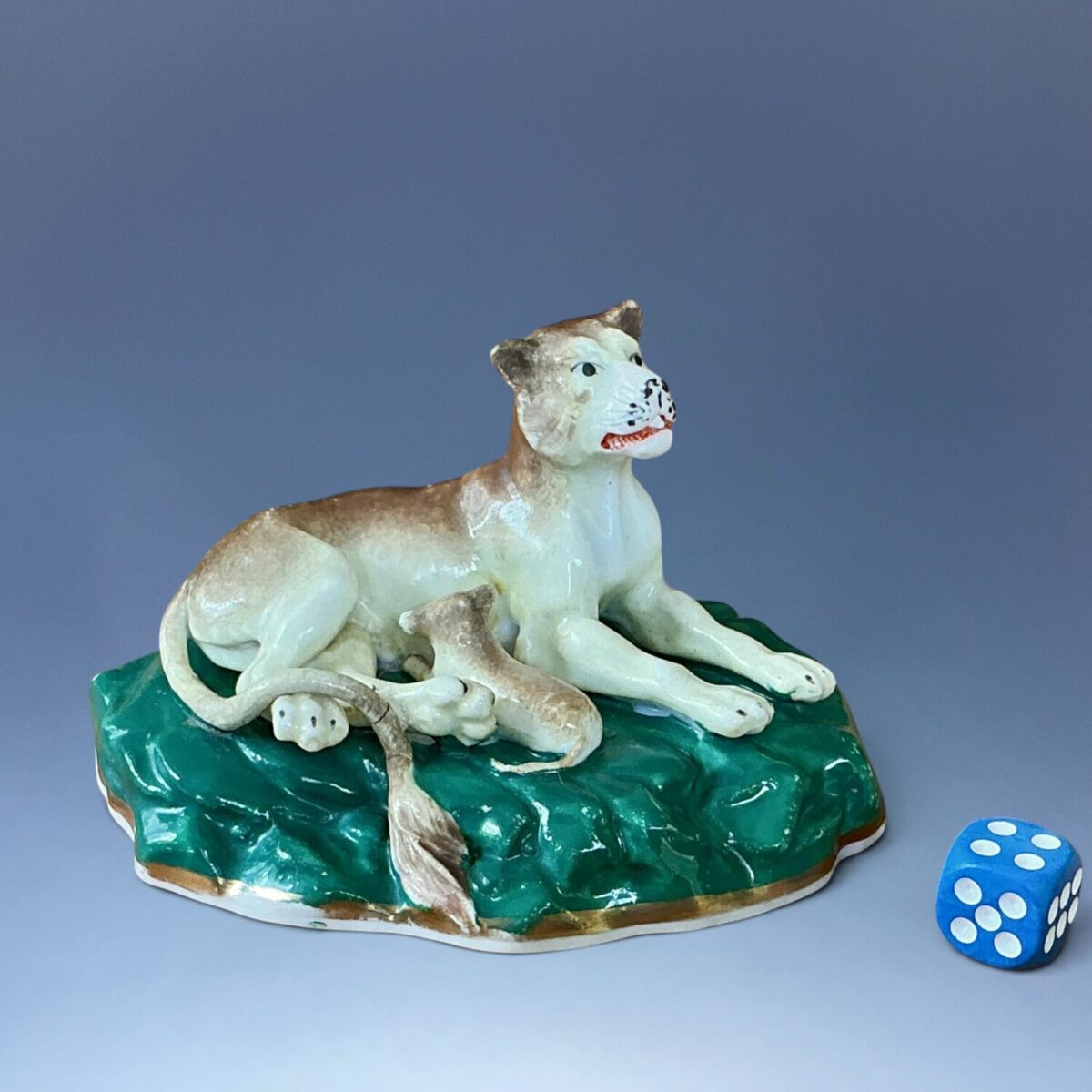 Scarce Staffordshire Porcelain Lioness and Cub (RESERVED)