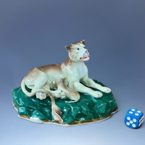Scarce Staffordshire Porcelain Lioness and Cub