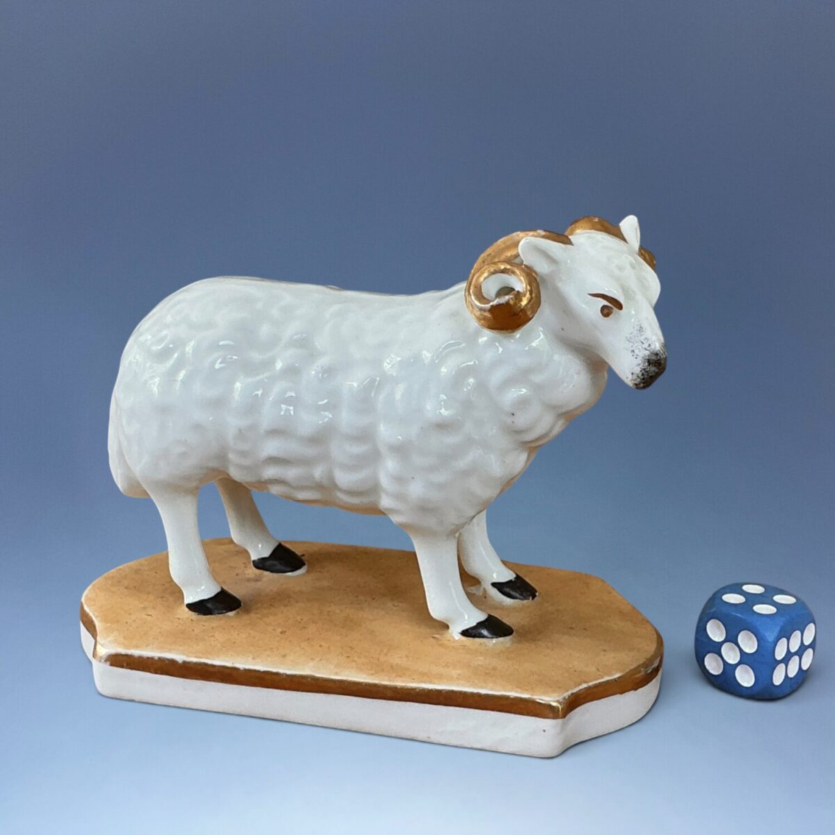 Good Quality Staffordshire Porcelain Model of a Ram.
