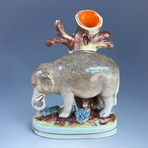 Victorian Staffordshire Elephant Spill Vase.
