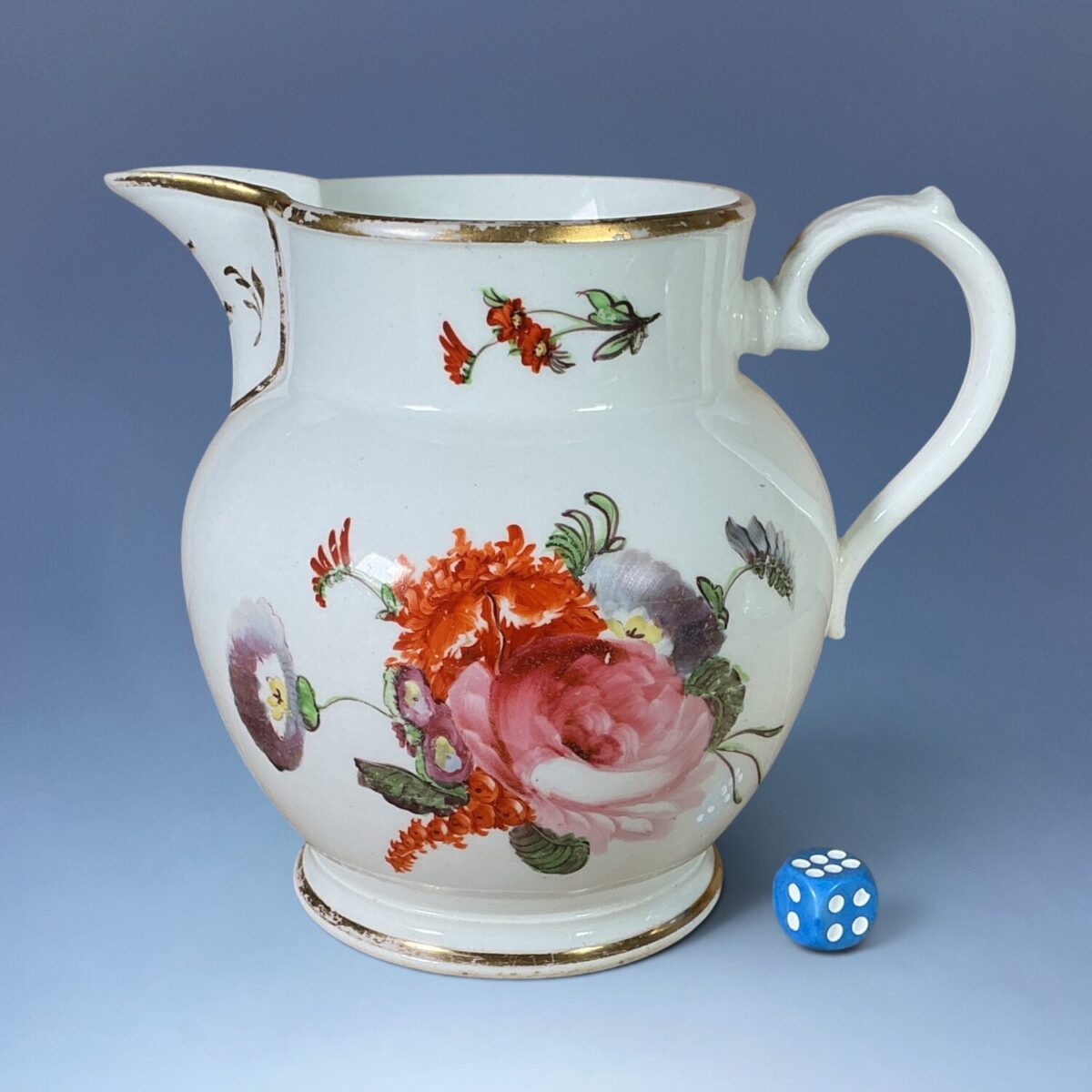 (Clearance) C19th English Porcelain Water Jug with Initials