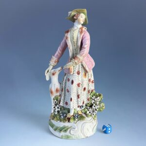 (Clearance) C18th Derby Porcelain Figure of a Huntress.