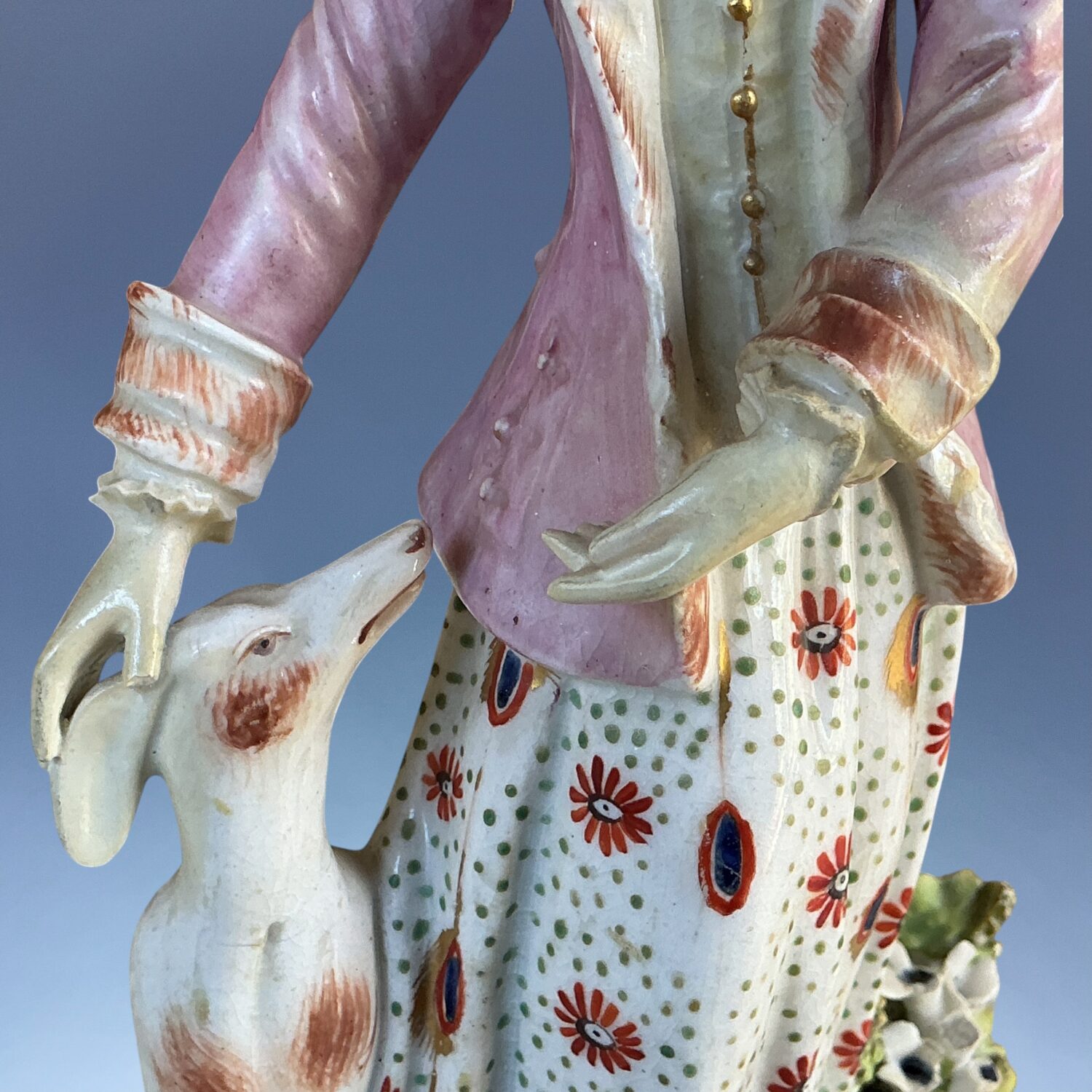 (Clearance) C18th Derby Porcelain Figure of a Huntress. - Image 4