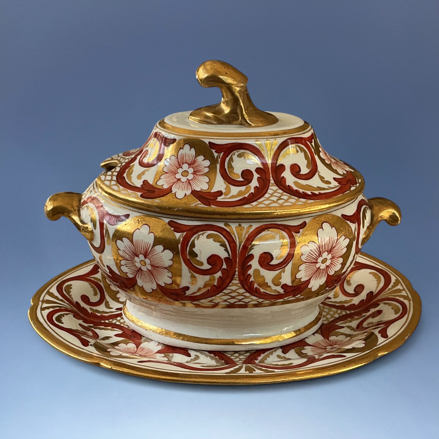 Pair of C19th Coalport Porcelain Sauce Tureens. - Image 5