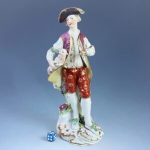 Fine C18th Derby Porcelain Figure of a Shepherd.