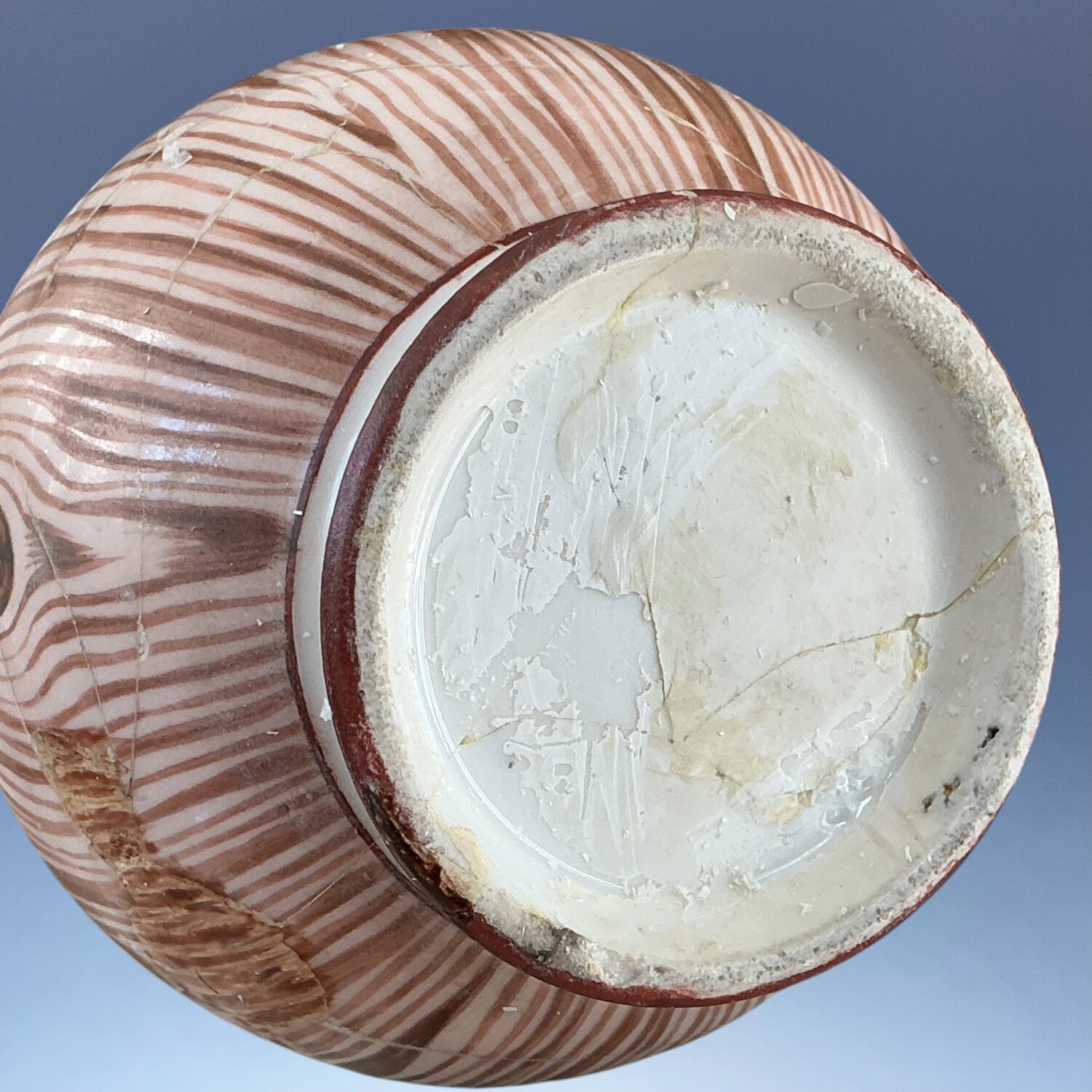C18th Nymphenburg Porcelain ‘Faux Bois’ Hot Water Jug (af) - Image 10